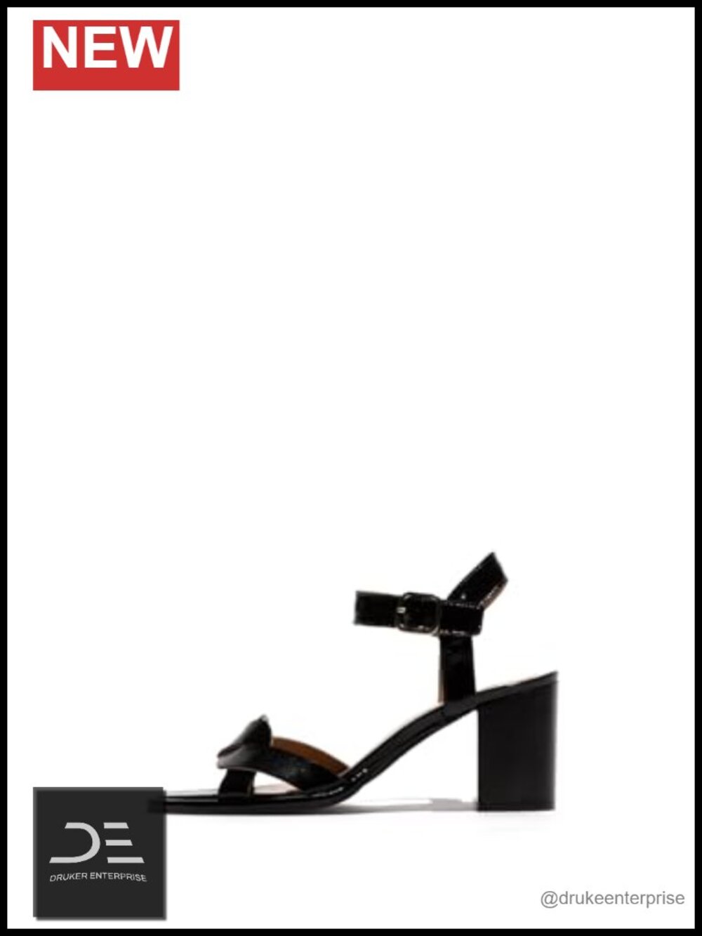 Woven Leather Block Heel Sandals with Buckle Closure Dressy